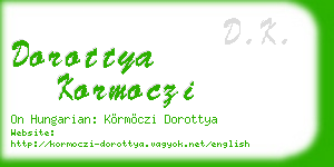 dorottya kormoczi business card