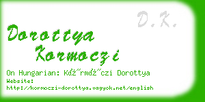 dorottya kormoczi business card